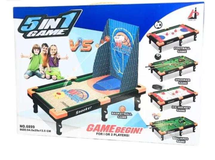 MESA DE SINUCA/BILHAR/FUTEBOL/BASQUETE/HOQUEI NO GELO 5 IN 1 GAME 65 PCS 